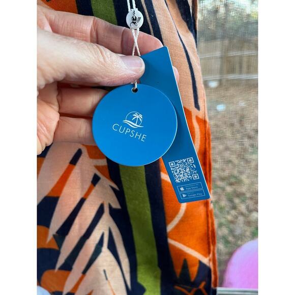 Cupshe Women's Palm Print Colorful Tropical Sarong Swim Cover OS. NEW - Picture 4 of 7